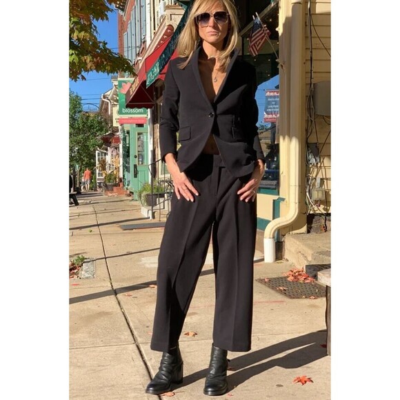 Hana San Blazer One Button Stretch Knit Jacket Retail $495 NWT Size 36 L - Picture 2 of 11